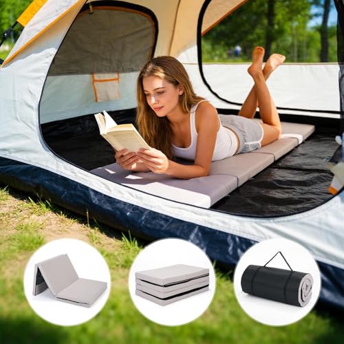 Image of ABORON XXL Camping Cot with 2in Memory Foam Mattress, 900LBS Heavy Duty Sleeping Cot for Adults, Extra Wide Sleeping Cot, 1200D Double Layer Oxford Cot for Camping, Guest, Office Nap