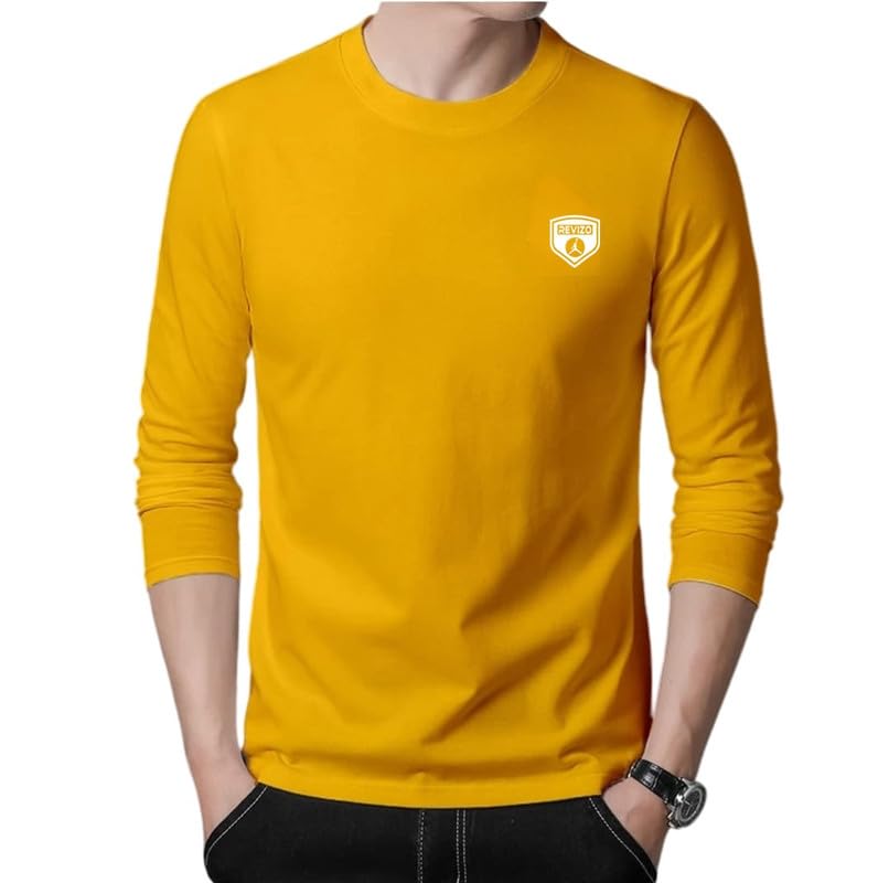 revizo Solid Men Regular Fit Full Sleeve Round Neck Pure Cotton T-Shirt-picture-48
