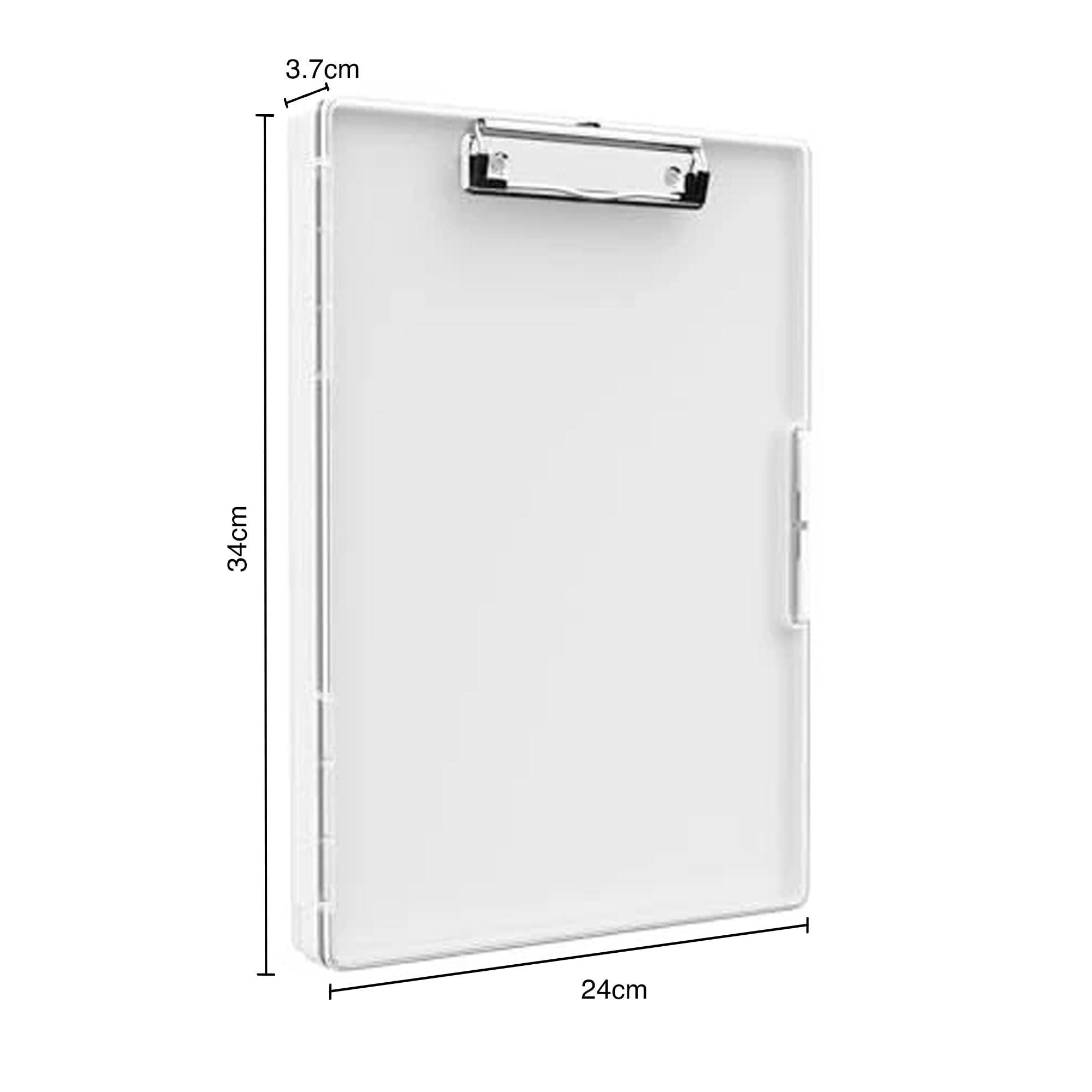 oddpod™ Heavy-Duty A4 Side-Opening Clip Pad with Clear Visible Top Panel/Clipboard with Dual Storage Case for Paper and Document Storage 1246 (Light Grey) 1