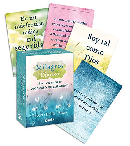 Milagros Diarios: Libro y 50 cartas de Un curso de milagros