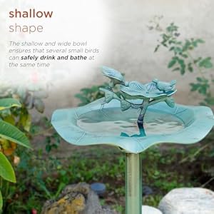 Alpine Corporation - 33" Tall Outdoor Lotus Birdbath Yard Statue, Green – Stunning Garden Accent to Attract Birds - Durable Polypropylene Construction for Patio, Deck, or Yard Alpine Corporation 33 Tall Outdoor Lotus Birdbath Yard Statue Green–Stunning Garden Accent to Attract Birds Durable Polypropylene Construction for Patio Deck or Yard