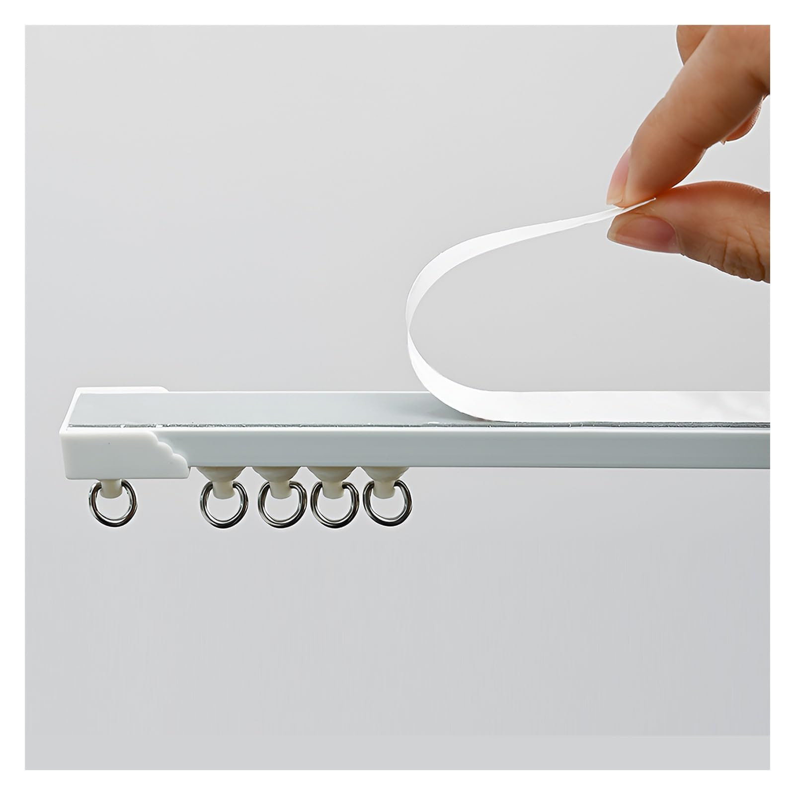 GLDYTVF Self-Adhesive No-Drill Ceiling Curtain Track - Wall-Mounted Room Divider Rail for Home Closet Windows RV - Easy Install 9.8ft (300cm) Curtains Rod