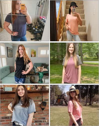 Ayreus Womens Short Sleeve Shirts Crewneck Casual T Shirts Workout Tops Loose Fit Raglan Summer Tshirts Tees,1Red,X-Large #TOP3