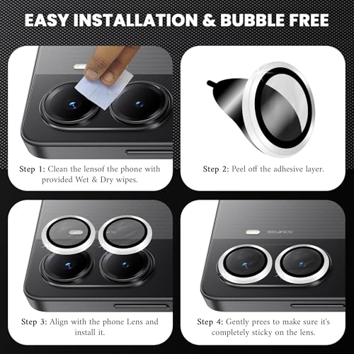 Image of ArmourPro Camera Lens Protector for Poco X7 Pro (6.7 Inches) Tough HD Individual Aluminum Alloy Rings 9H Camera Cover, Scratch-Resistant,Camera Lens Protection| Silver, 1 Pack