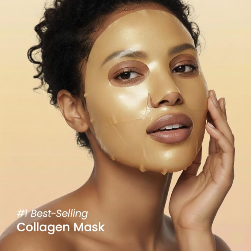 MISS SPA Boost Glow Hydrogel Facial Mask Collagen & Peptide Infused Sheet Mask Moisturizing, Firming & Radiance-Boosting Skincare Treatment for Glowing Skin, Anti Aging Skin Care, 4 Pack - Image 4