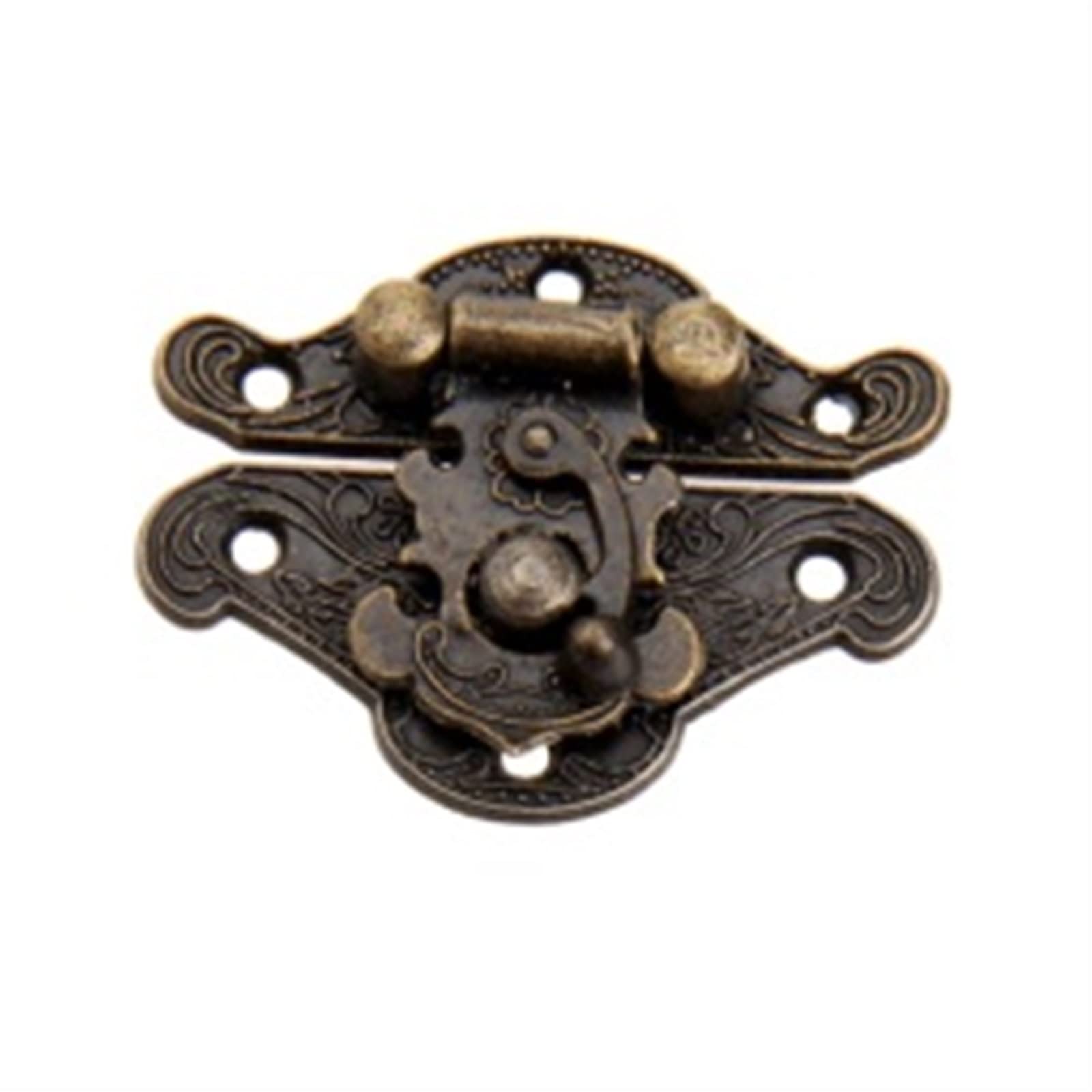 SFJSFIMQ Latch Lock Iron Antique Bronze Latch Hasp Toggle Locks Metal Vintage Decorative Wood Jewelry Box Furniture Hardware
