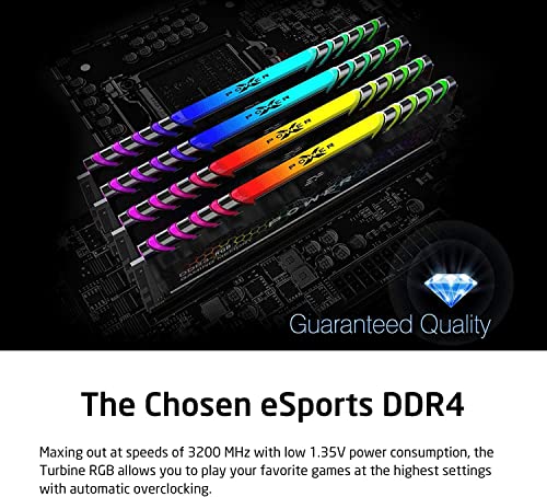 Image of SP Silicon Power XPOWER Turbine RGB DDR4 8GB 3200MHz PC4-25600 CL16 1.35V 288-Pin UDIMM Gaming Desktop PC Computer RAM Memory Module