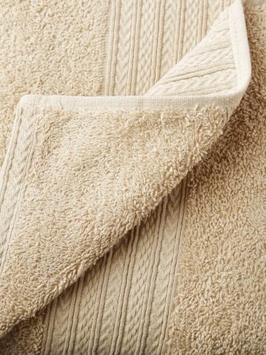 Image of Bombay Dyeing Towel 100% Cotton Tulip Bath Turkish Towel | 450 GSM, Super Soft & Ultra Absorbent | 75cm x 150cm | Hand Washable & Machine Washable (Beige - Flax)