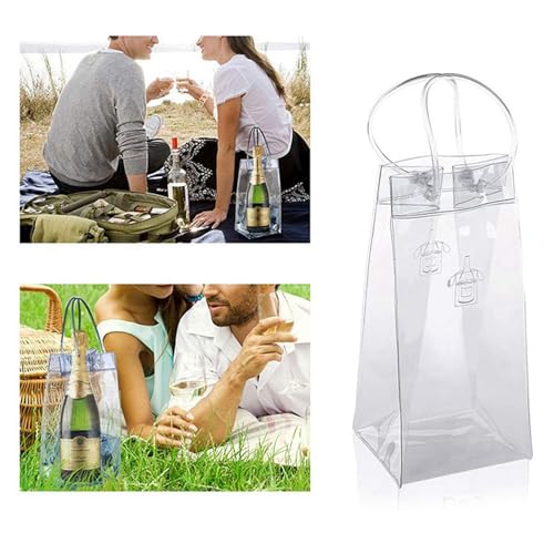 Bolsa de vino de hielo flexible para evitar goteos y enfriar champán en cualquier lugar 7