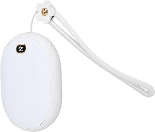 VGEBY El Isıtıcıları, LED Ekranlı USB El Isıtıcısı, Dış Mekan Kullanımı Için 2 Sıcaklık Ayarına Sahip 10000mAh Güç Bankası (WHITE)