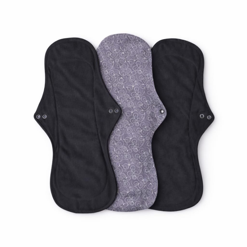 1610 PACK DE 3 COMPRESAS DE TELA REUTILIZABLE (Gris grafito) | 1610