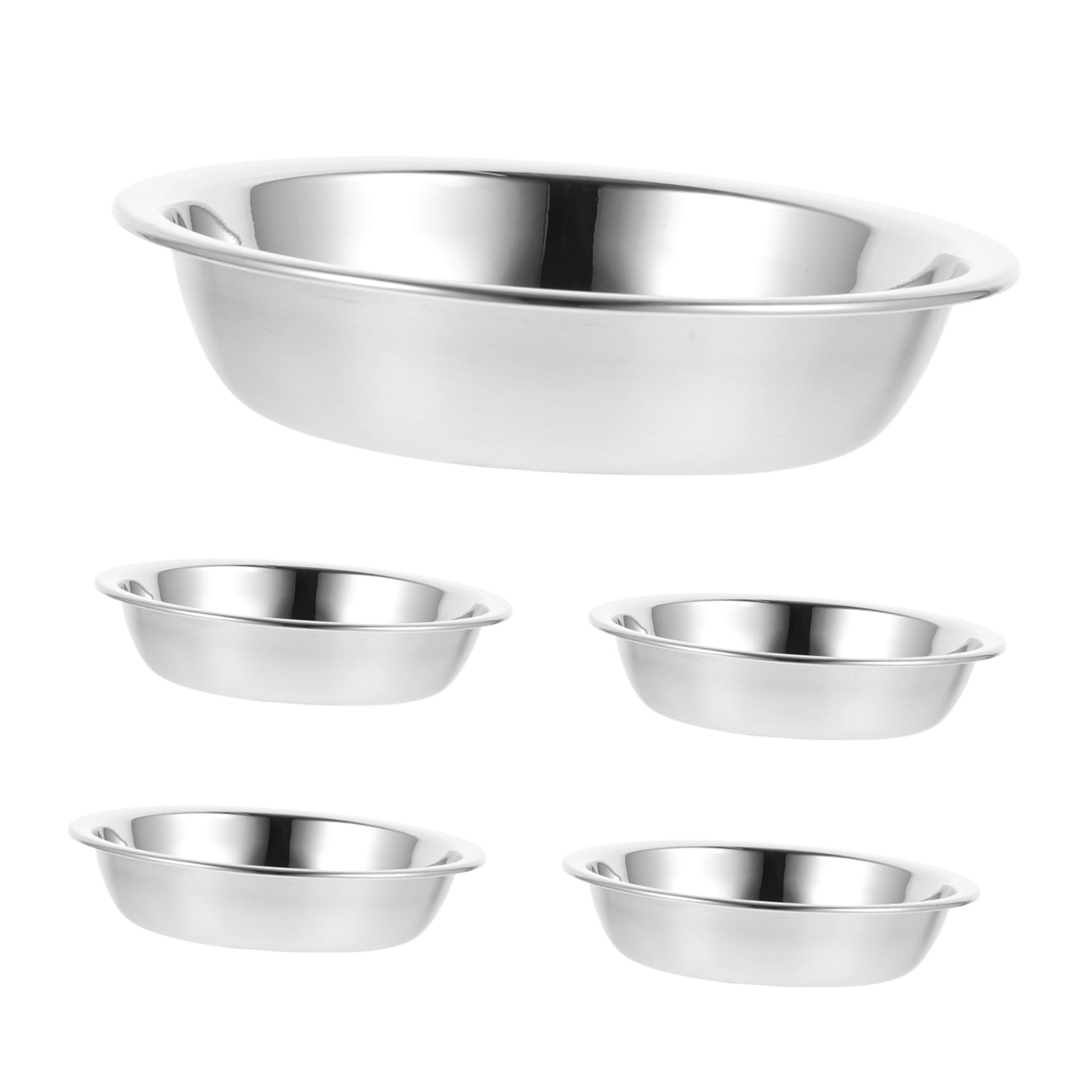 FONDOTIN 5-Piece Stainless Steel Cat Food Bowls Elevated Pet Bowl Set Slow Feeder Dog Bowl Food Storage Container Pet Feeding