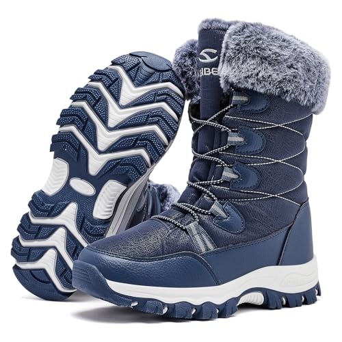 Image of HOBIBEAR Kids Winter Snow Boots Waterproof Outdoor Warm Faux Fur Lined Shoes