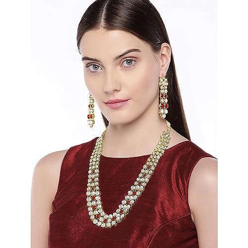 Image of Peora Anuskha Sharma Inspired Kundan Necklace & Jewelry Set Gift For Women