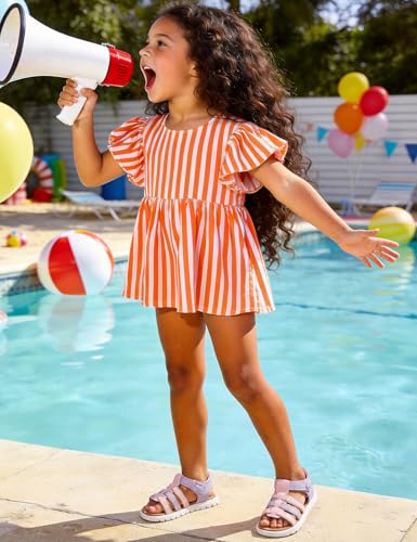Image of QIY Toddler Girl Sandals Little Kids Summer Dress Shoes Open Toe Flats Princess Sandals for School Beach Party