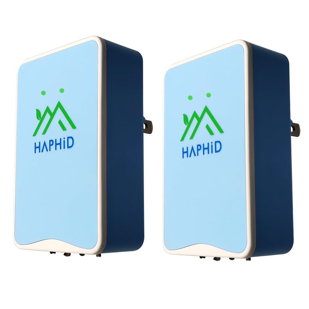 HAPHID Ionizer Air Purifier/Plug In Air Purifier [Upgraded] with Ion Technology, Cat Litter Deodorizer Odor Eliminator for Purifying Pet Odors, Various Smell, Etc(Blue,2-Pack)