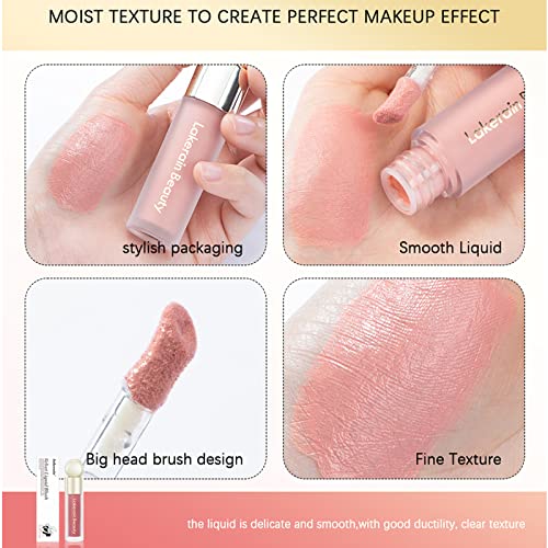 CkFyahp Liquid Blush for Cheeks, Lightweight Velvet Cream Blush, Nude Pink Gel Soft Cream Blush Mousse Highly Pigmented Peach Blushers for Cheeks Make Up Long Lasting Breathable Feel (5#) - Image 7