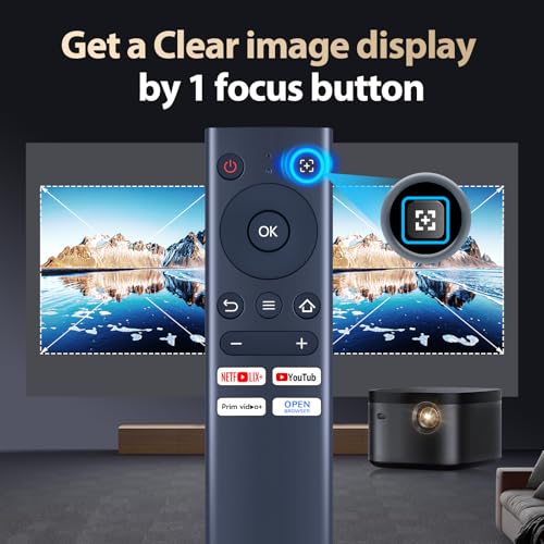 Image of Replacement Remote Control Compatible with Aurzen EAZZE D1 Smart Projector, Portable Outdoor Mini Projector Remote