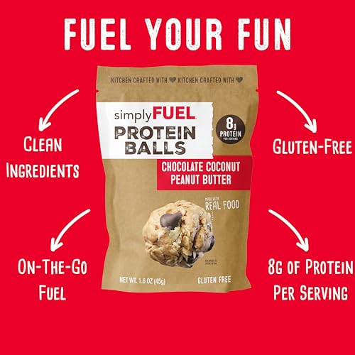 Image of simplyFUEL Whole-Food Protein Balls Variety Pack (Ultimate) - 8 g High-Protein, Gluten-Free, Healthy Snack for Adults & Kids (1.6 oz - Pack of 10)