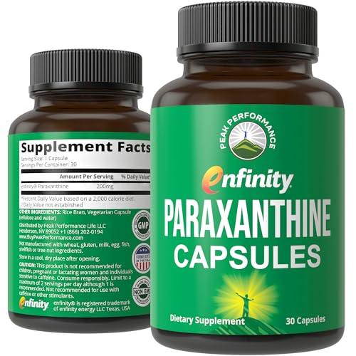Paraxanthine Capsules for Clean Jitter Free Energy - Enfinity Supplement - Known for Focus Concentration and Productivity - Plus Great for A Pre Workout - Nootropic Pills for Men & Women