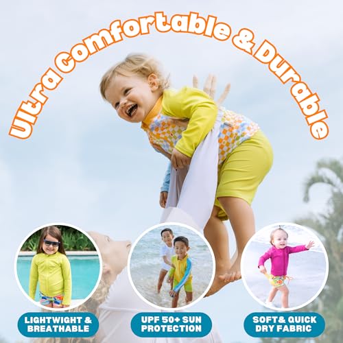 Image of SwimZip UPF 50+ Long Sleeve Rash Guard for Boys' and Girls' - Baby, Toddler, Kids