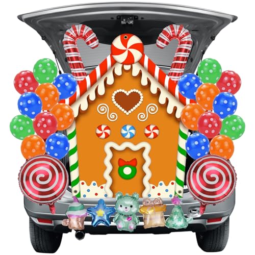 Halloween Candy Land Trunk or Treat Decorations Kit, Candyland Trunk or Treat Car Decorations with...