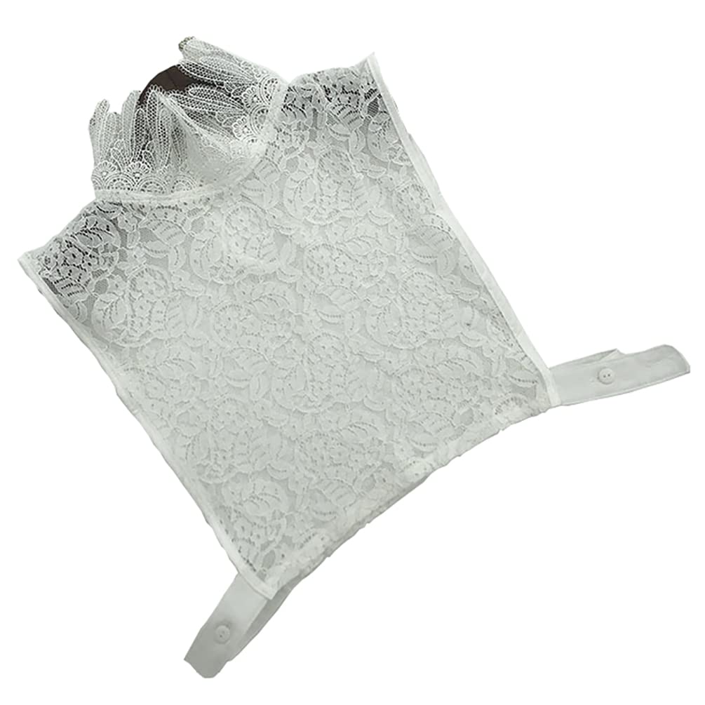 Komkommax Fake Collar Lace Flower Half Shirt Blouse Collar Detachable Collar Dickey Fake Collar False Collar White 44793