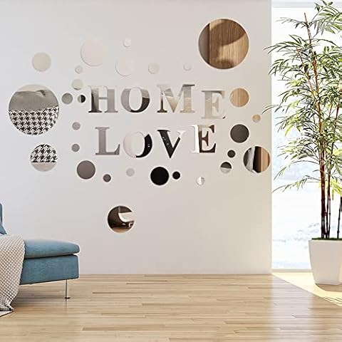 milaosk 34 Pcs 3D Mirror Wall Stickers Cover