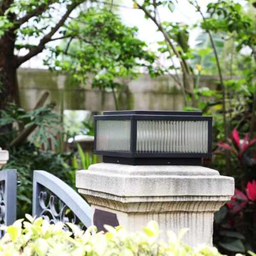 Linterna de estigma impermeable IP65 solar retro cuadrada para poste y exterior 4