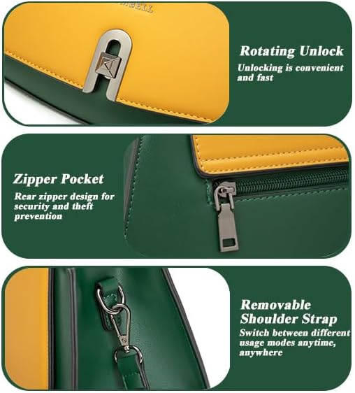 myfriday Women's Crossbody Bag Vegan Leather Trapezoid Handbag Purse, Fashion Shoulder Bag for Daily Use - Image 5