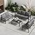 VONZOY Aluminum Patio Furniture Set with Cushions 5-Piece Outdoor Sectional Metal Conversation Sofa Set with Coffee Table for Garden,Lawn,Backyard,Deck