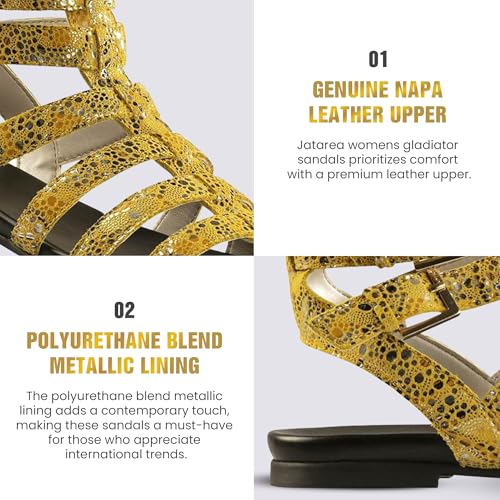 JATAREA Slip-On Flat Gladiator Sandals for Women | Comfortable Ankle Strap Open Toe Cross Strappy Womens Gladiator Sandals Perfect for Dressy Summer4