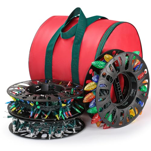 Christmas Light Storage Reels, 3 Spools with Oxford Bag