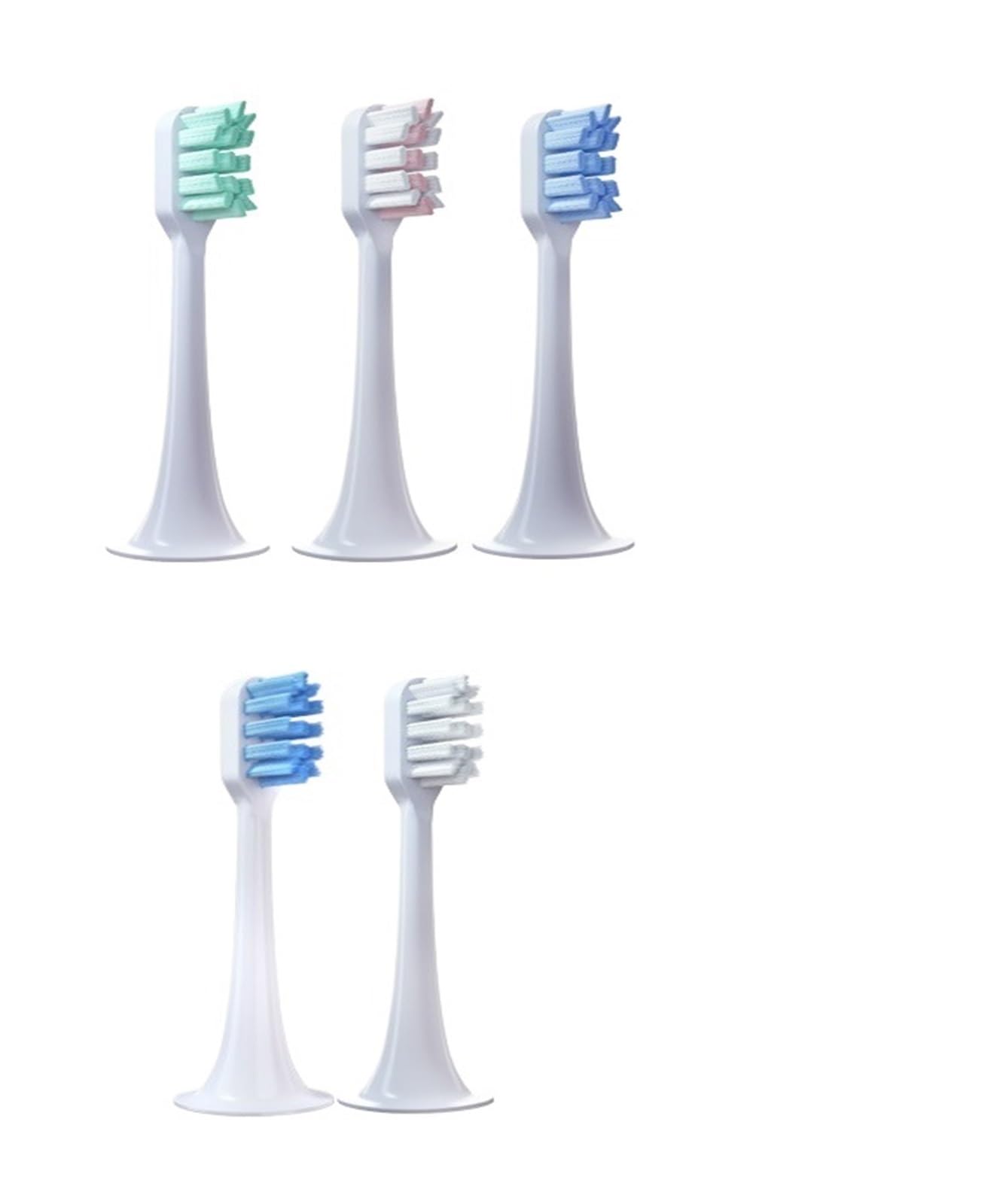 5 testine di ricambio morbide, compatibili con spazzolini elettrici T300 T500(8 BJ white)