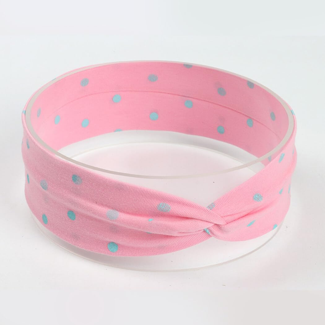 Juego de 8 diademas de algodón para bebé, adorables patrones de puntos entrecruzados, moda