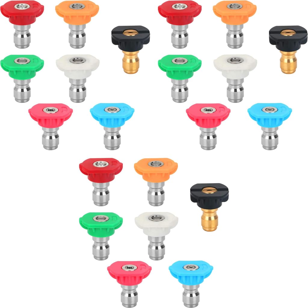Serplex® Stainless Steel Pressure Washer Spray Nozzle Tip Set 5 Degrees 2 Second Story Nozzles 1/4 Quick Connect 4000 PSI High Pressure Sprayer 7 Pieces 21PCS-image-20