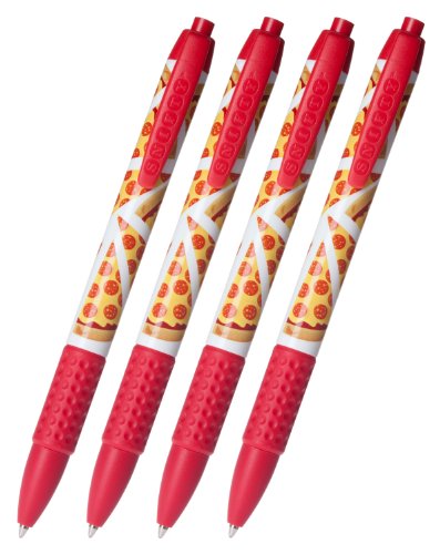 PCA SNIFTY USA Made Scented Pen, Pizza Design and Scent, Black Ink, 4 Pens (PSPC01-4Pack)