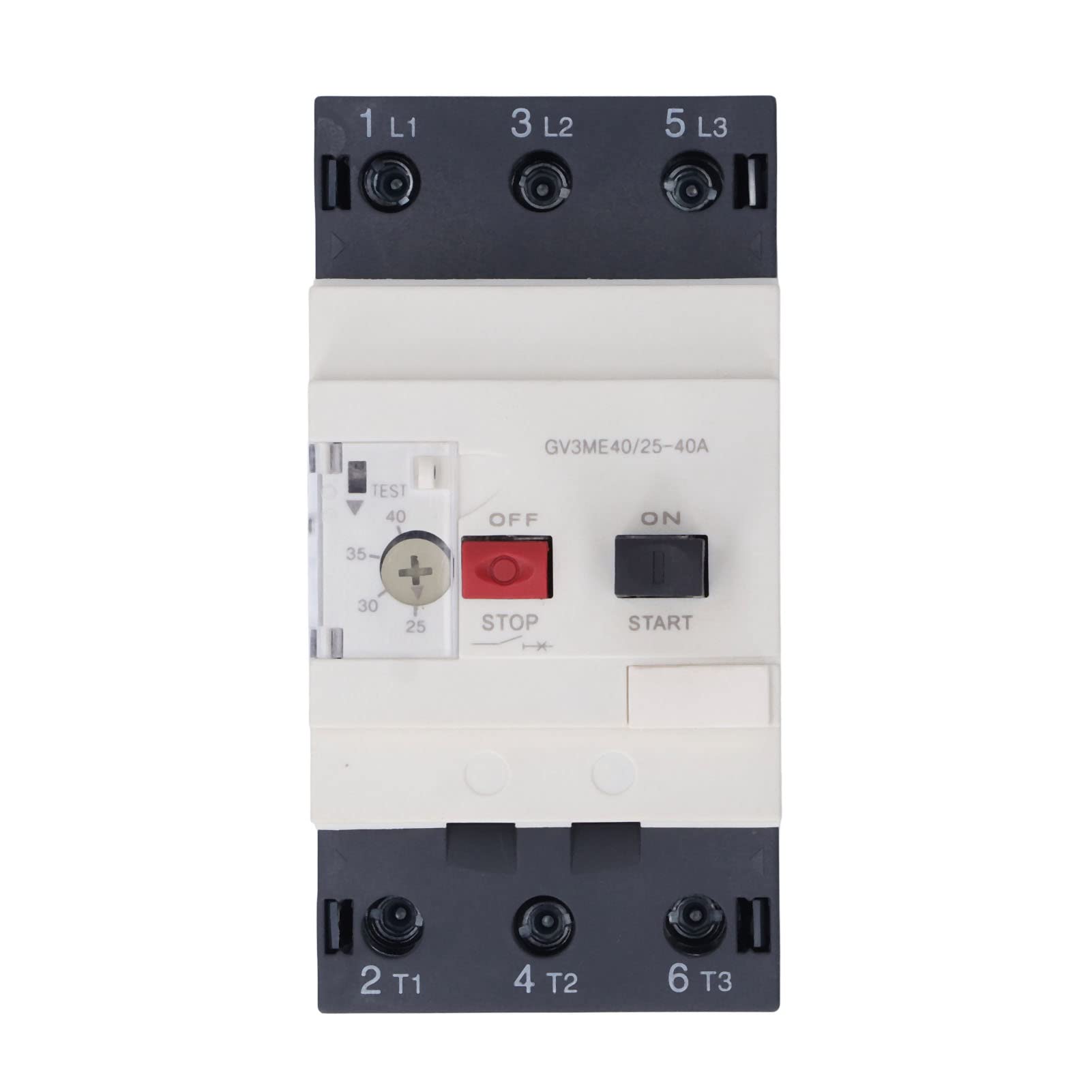 Garosa Disyuntor de Protección del Motor, Disyuntor de Motor Magnético Térmico PA66 690 V 25 A 40 A, Interruptor de Protección de Corriente con Botón Pulsador, Uso de 10000 Ciclos para Usuarios de