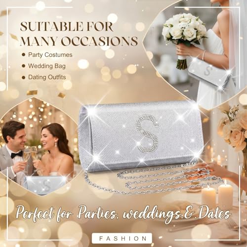 Image of Silver Clutch Purses for Women Personalized