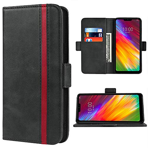 Phone Case for LG Q7 Plus Wallet Leather Cases Folio Flip Cover Credit Card Holder Stand Kickstand Cell Accessories Purse 7Q+ Q7+ Q 7 + Q7α Alpha LG7Q+ Q7Plus LGQ7 LGQ7Plus Women Girls Men Cases Black