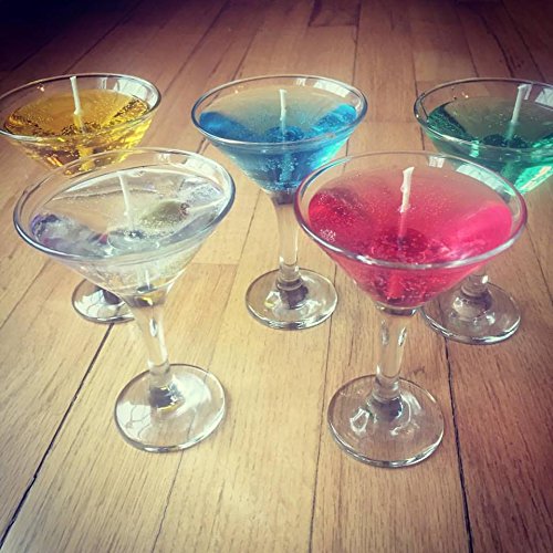 Cocktail Scented Gel Candles in Mini Martini Glass (Regular Martini-w/Olive)