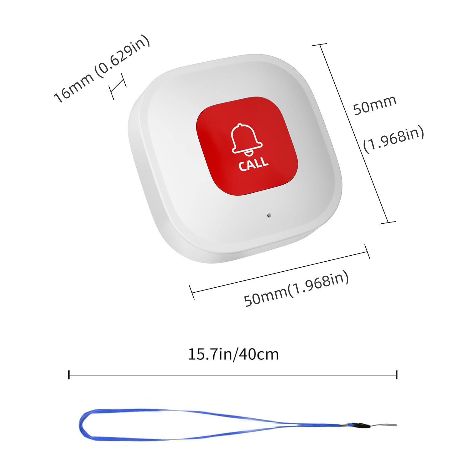 Pulsante di chiamata WiFi Caregiver per anziani a casa con notifica app, monitoraggio anziani, cercapersone assistente, sistemi di allarme vita per anziani senza canone mensile, compatibile con APP