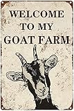 Photo Gallery targa decorativa da parete con scritta "welcome to my goat farm", in latta, stile vintage, divertente, con capre, fattoria, fienile, decorazione per bar, pub, casa, birra, artigianato, 20,3 x 30,5 cm Photo Gallery targa decorativa da parete con scritta "welcome to my goat farm", in latta, stile vintage, divertente, con capre, fattoria, fienile, decorazione per bar, pub, casa, birra, artigianato, 20,3 x 30,5 cm
