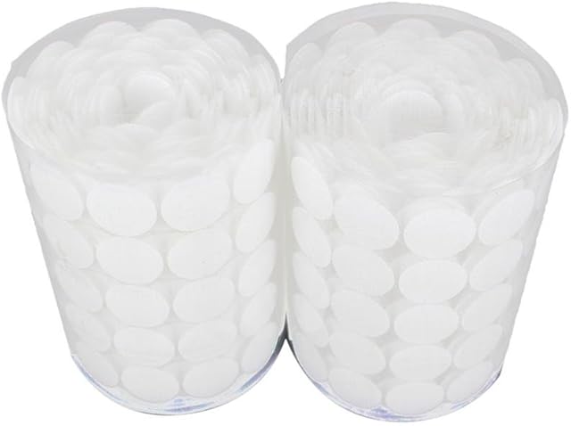Hearsbeauty 100Pcs/Set 2cm Hook Loop Self Adhesive Coins Dots Circles Stick Tape Discs Tool - White