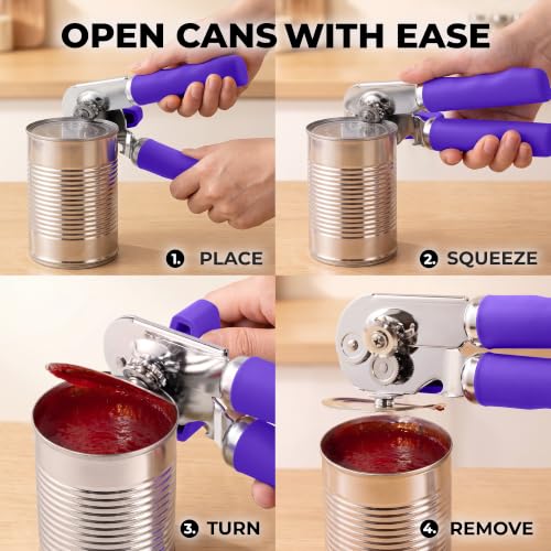 Image of Zulay Kitchen Stainless Steel Swing Open Manual Can Opener Comfortable Grip