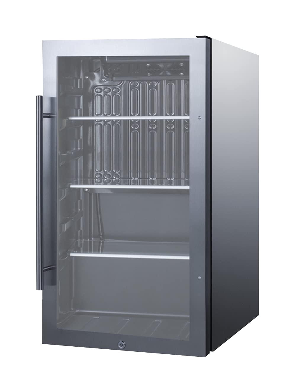 Summit 19” Beverage Center, 3.13 Cu.Ft. Capacity, Outdoor Refrigerator, Shallow Depth, Stainless Steel & Glass- Spr488boscss on Fridge.com - View 3
