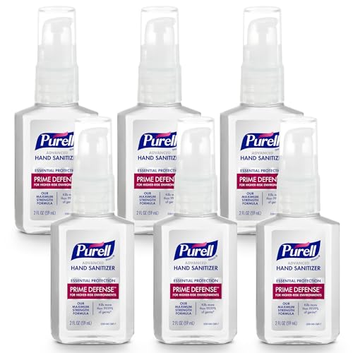 Purell Prime Defense Advanced Hand Sanitizer Fragrance Free Our Maximum Strength Formula 2 fl oz Travel-Size Pump Bottles (Pack of 6) - 3299-04-EC