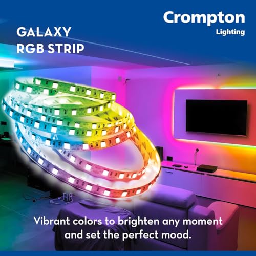 Image of Crompton Galaxy | Strip Light | 5 Meter | 300 LED | 36W | with in-Built Adaptor | Multicolour LED Lights (RGB) | Operated with Remote Control | 16 Modes Remote Control| Pack of 4