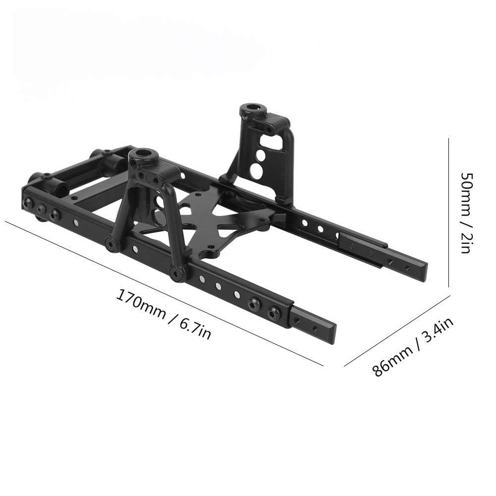 plplaaoo RC Axial SCX10 6 x 6 zestaw ram karoserii, trwały metal, lekkie części do modernizacji modeli Crawler w skali 1:10, 90046, 90047, 90027, 90028, czarny, 170 mm