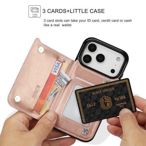 Coque portefeuille iPhone 17 Pro en similicuir PU haut de gamme